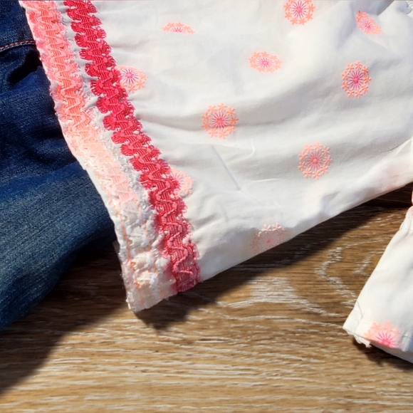 Limited Too girl's one piece white, pink, orange shorts and blouse set jumper - Picture 8 of 13